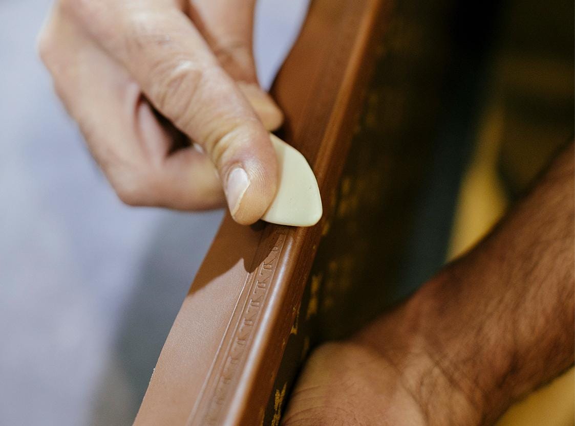 Interior of an old Louis Vuitton trunk