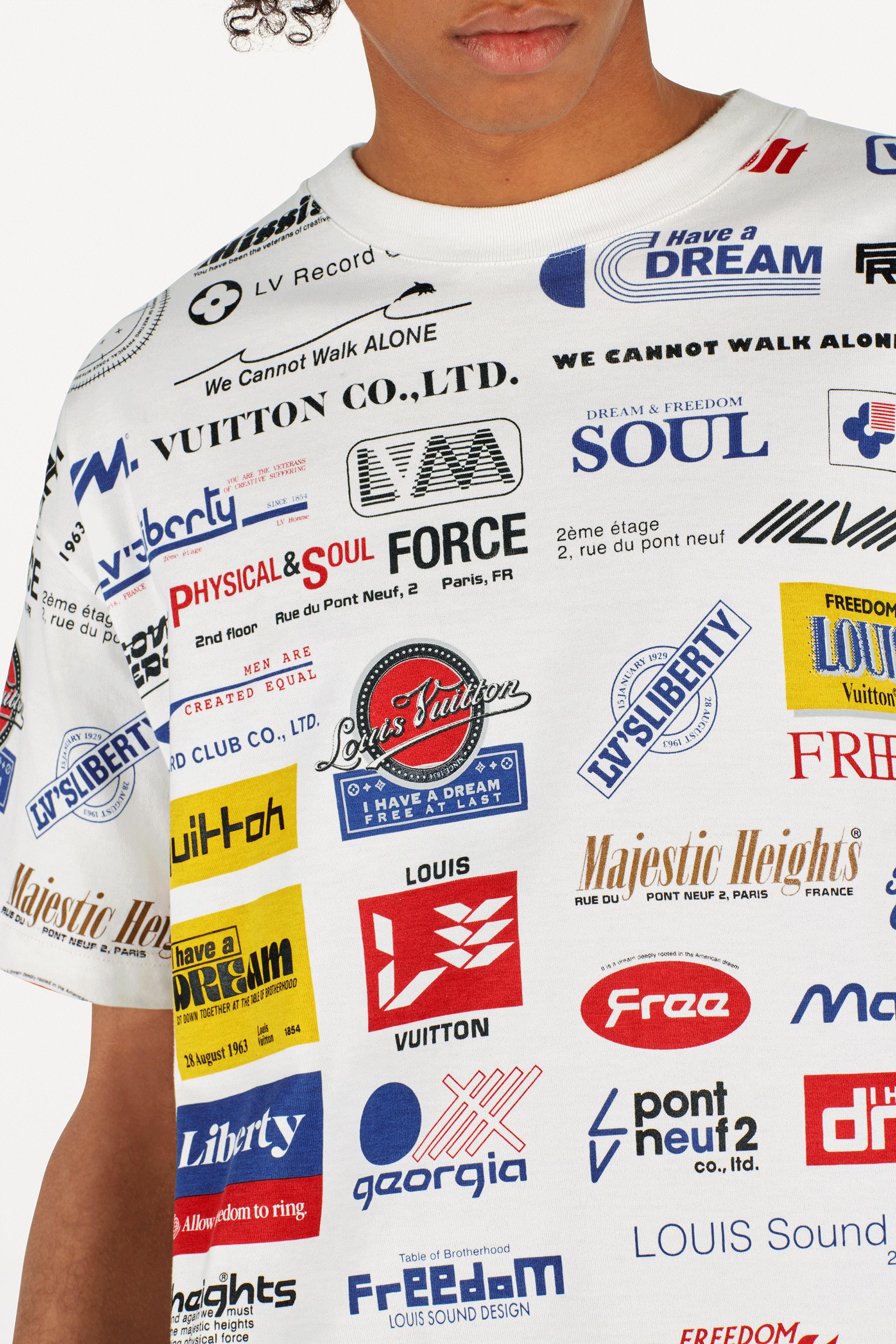 Allover Logos Printed T Shirt In White Ready To Wear 1a5dgi