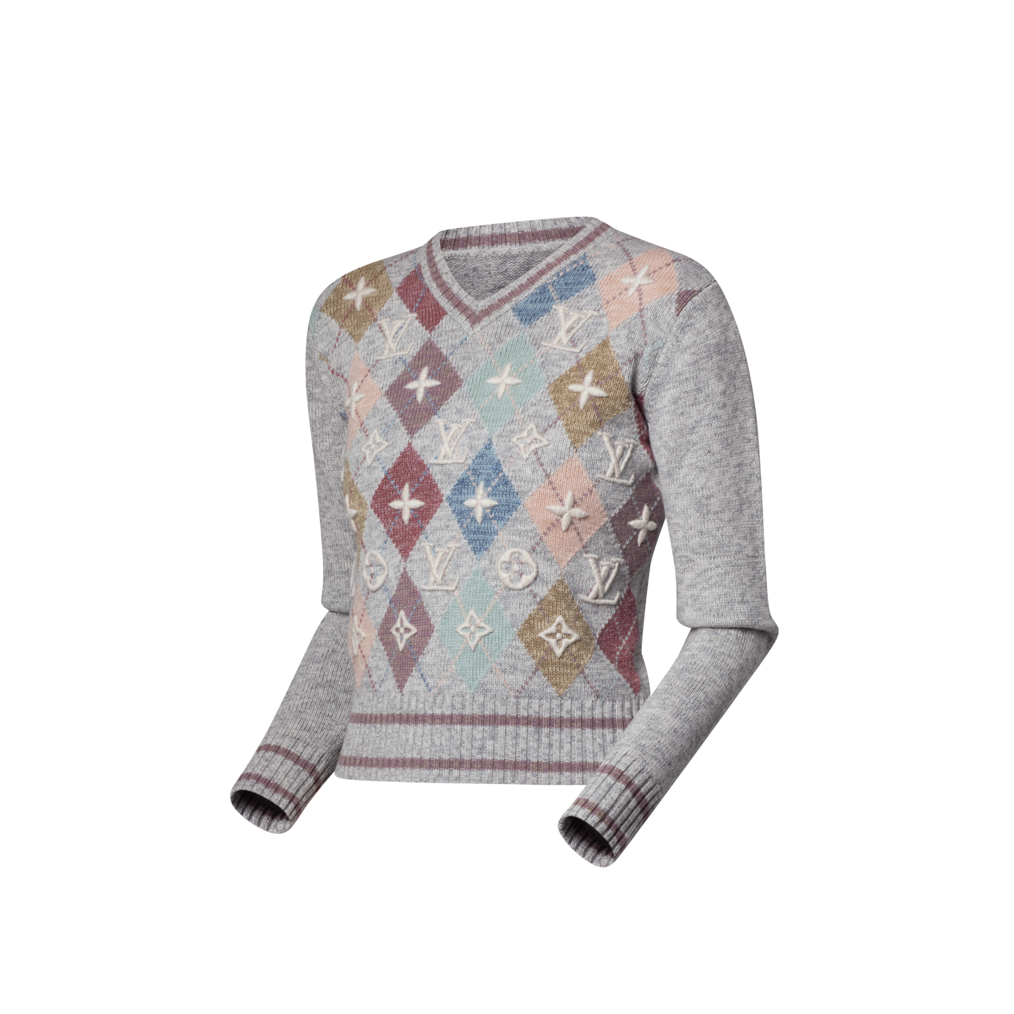  Ready-to-Wear Knitwear 3D Signature Argyle Pullover | Louis Vuitton ® (Product zoom)