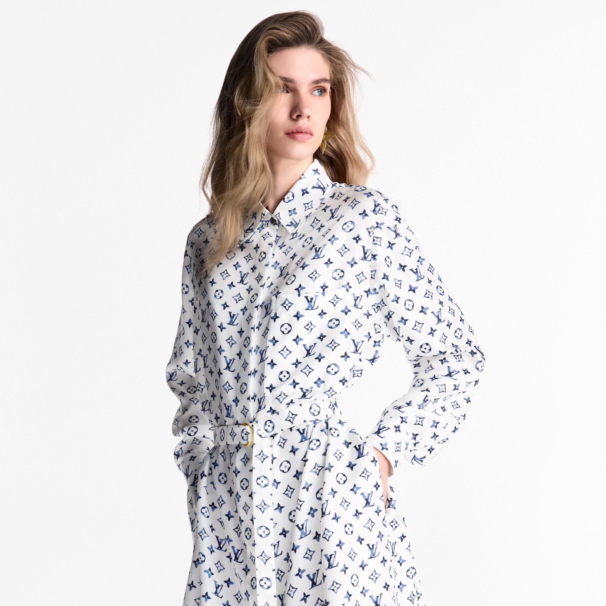  Ready-to-Wear Dresses Aquarelle Monogram Shirt Dress | Louis Vuitton ® (Product zoom)