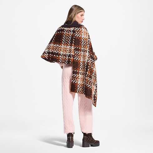 Ready-to-Wear Coats and Jackets Asymmetrical Tartan Tweed Cape Coat | Louis Vuitton ® (Product zoom)
