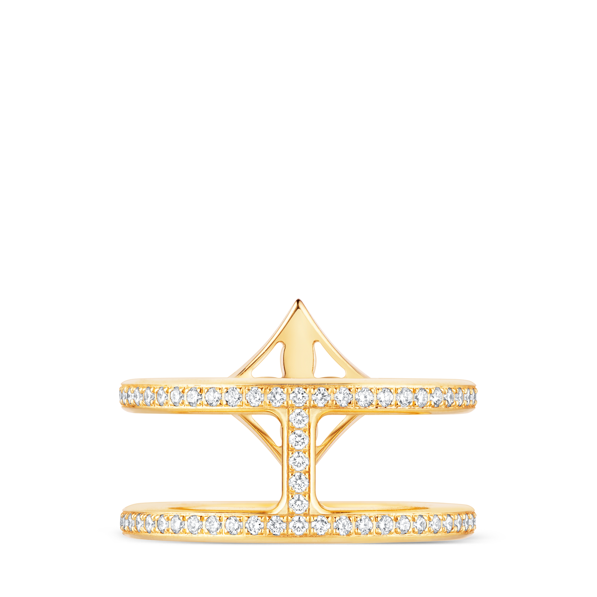  Catégories Toute la Joaillerie Bague deux rangs Idylle Blossom, or jaune et diamants | Louis Vuitton ® (Zoom produit)