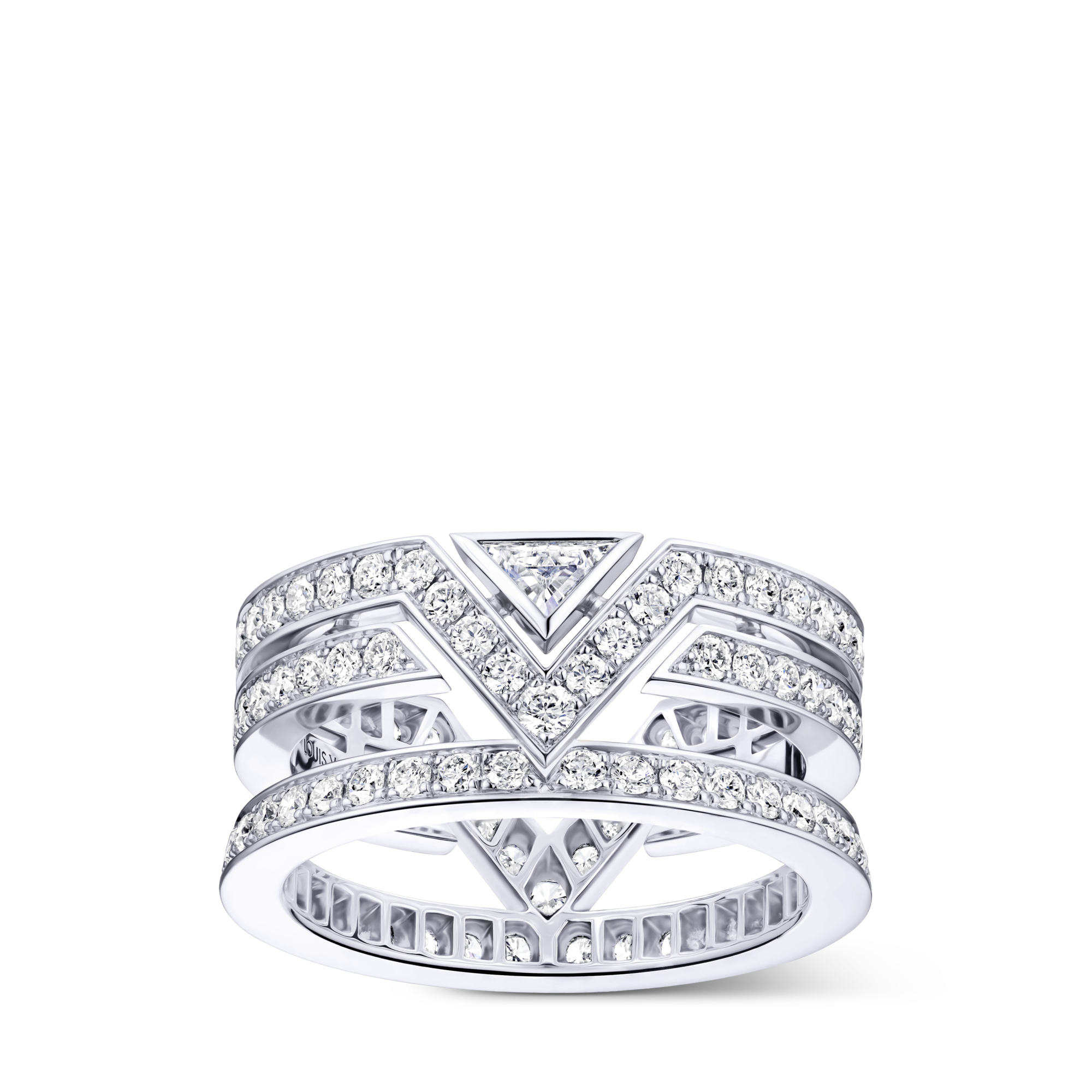  Bijoux Bagues Bague Pure V, or blanc et diamants | Louis Vuitton ® (Zoom produit)