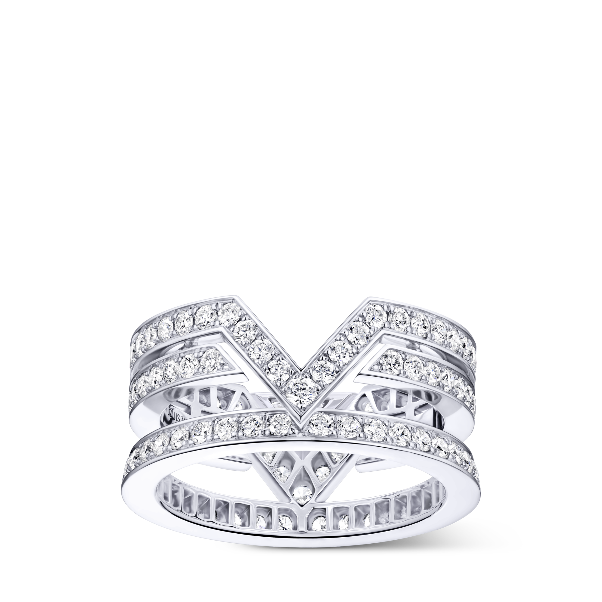  Bijoux Bagues Bague Pure V, or blanc et diamants | Louis Vuitton ® (Zoom produit)