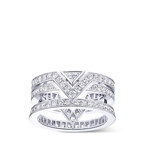 Bijoux Bagues Bague Pure V, or blanc et diamants | Louis Vuitton ® (Zoom produit)