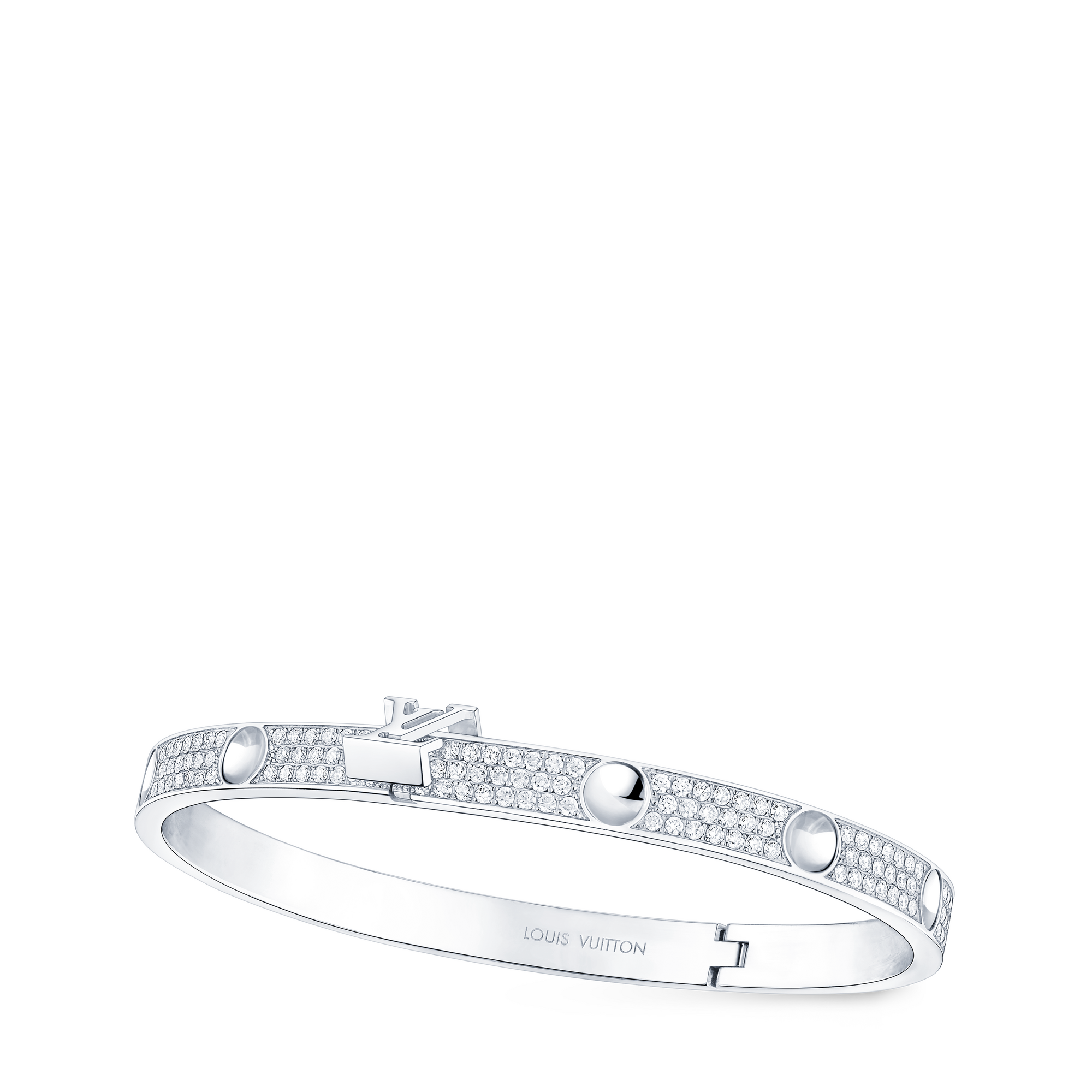  Catégories Toute la Joaillerie Bangle Empreinte,
Or Blanc et Diamants | Louis Vuitton ® (Zoom produit)