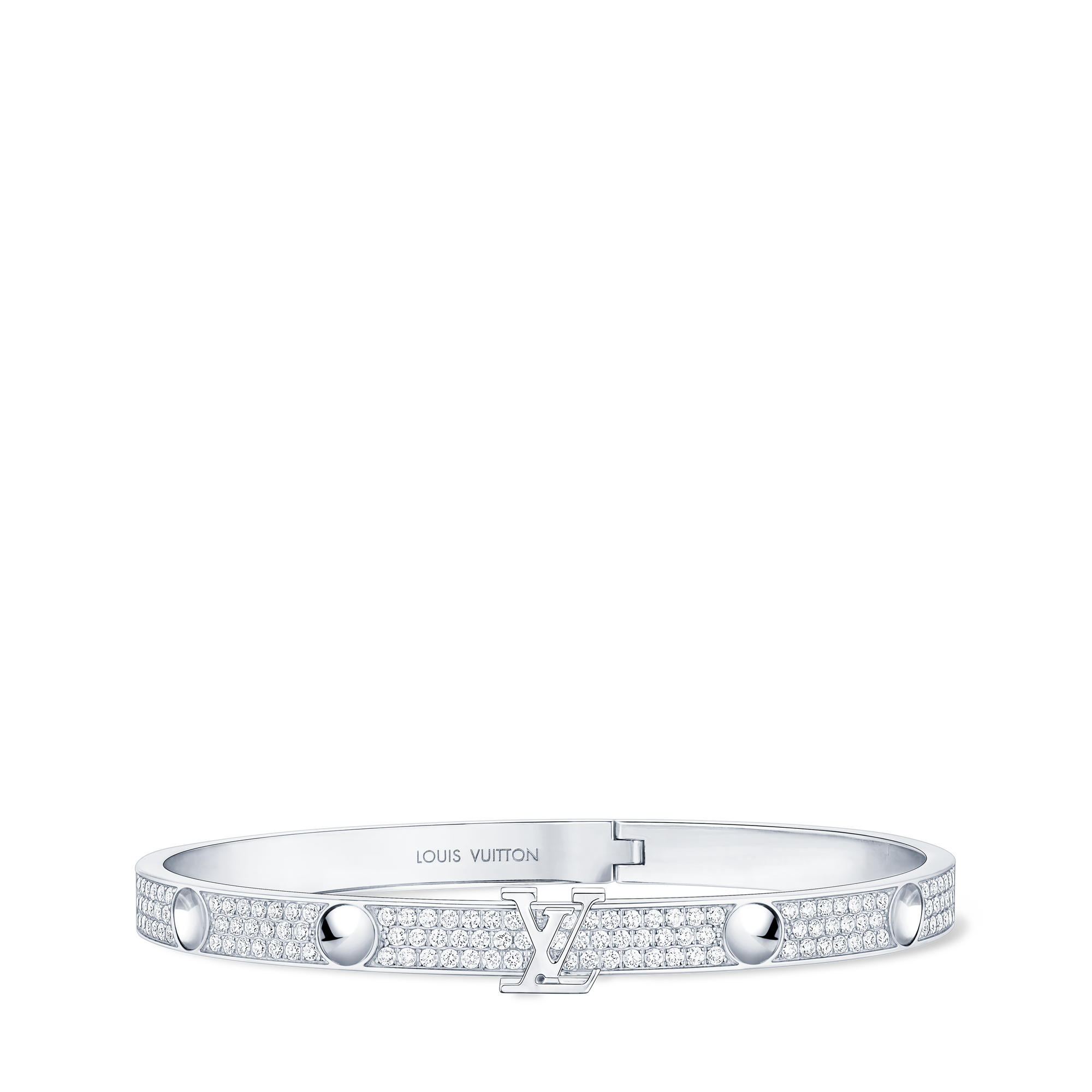  Catégories Toute la Joaillerie Bangle Empreinte,
Or Blanc et Diamants | Louis Vuitton ® (Zoom produit)