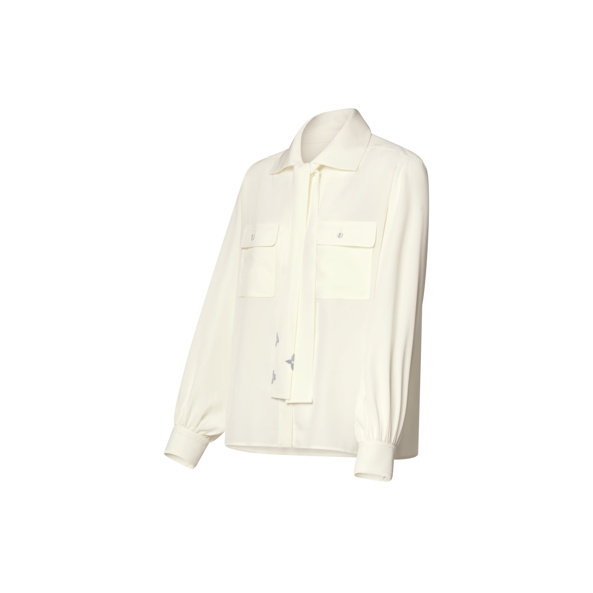  Prêt-à-Porter Hauts Blouse lavallière avec poches à rabats | Louis Vuitton ® (Zoom produit)