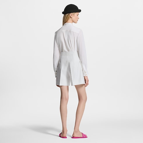 Prêt-à-Porter Hauts Blouse plissée à lavallière | Louis Vuitton ® (Zoom produit)