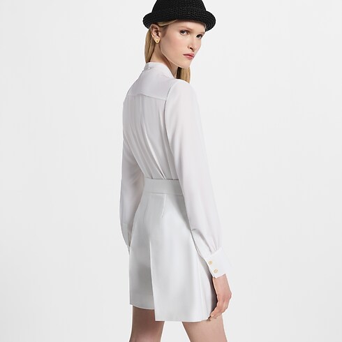 Prêt-à-Porter Hauts Blouse plissée à lavallière | Louis Vuitton ® (Zoom produit)