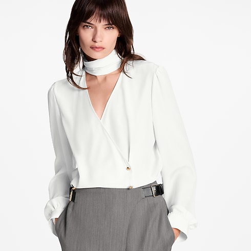 Prêt-à-Porter Hauts Blouse portefeuille croisée | Louis Vuitton ® (Zoom produit)