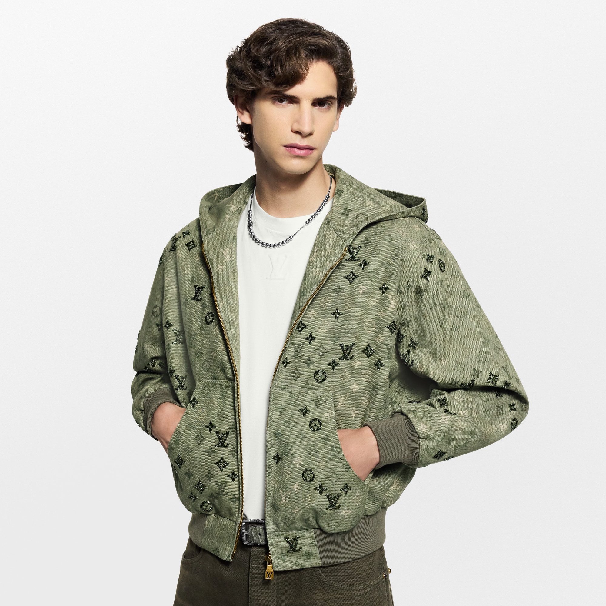  Prêt-à-Porter Manteaux et Blousons Blouson à capuche Monogram ornementé | Louis Vuitton ® (Zoom produit)