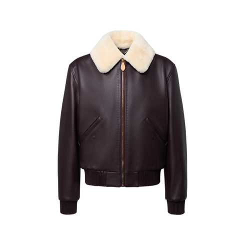 Prêt-à-Porter Tout le Prêt-à-Porter Blouson en cuir à col en shearling | Louis Vuitton ® (Zoom produit)