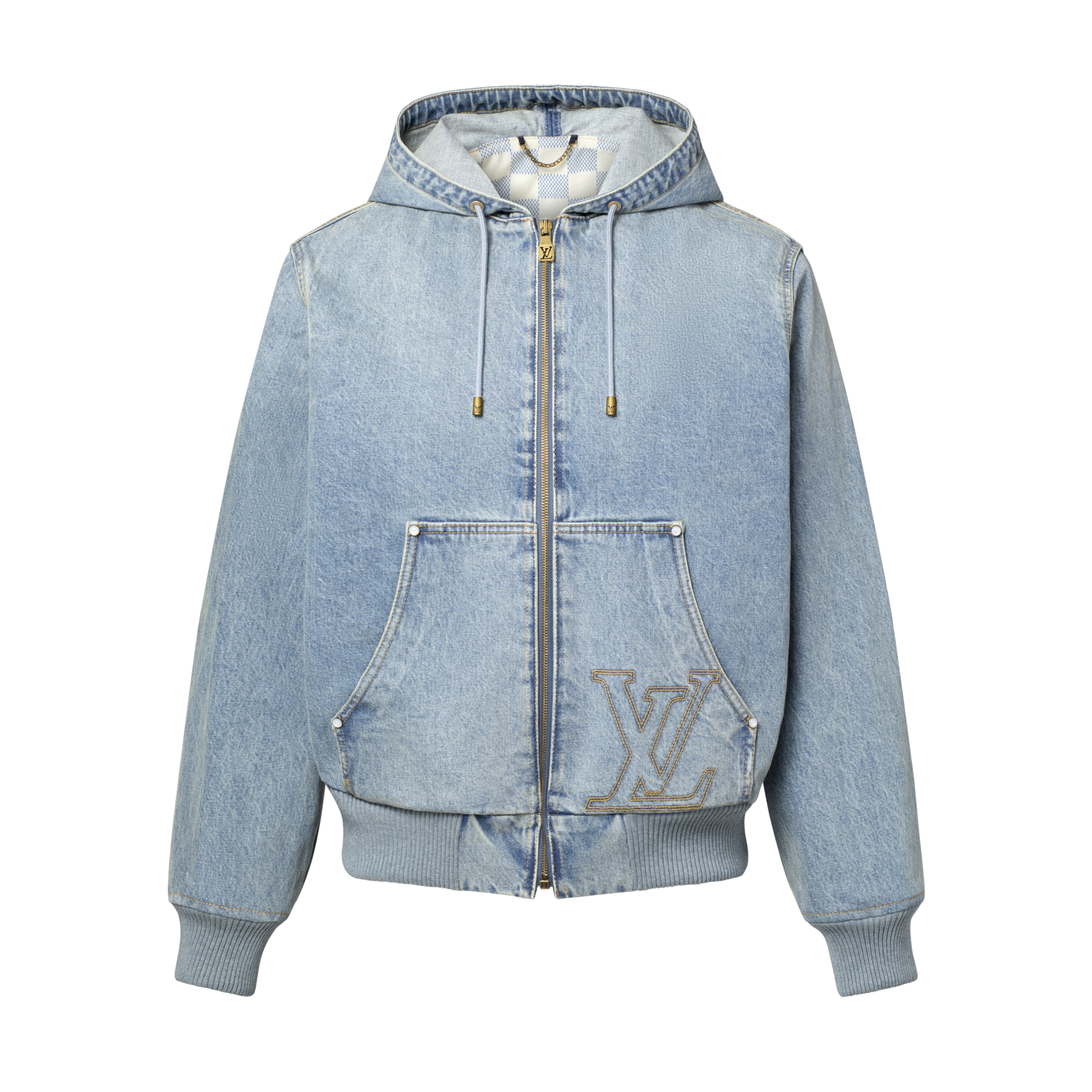  Prêt-à-Porter Manteaux et Blousons Blouson workwear à capuche en denim | Louis Vuitton ® (Zoom produit)