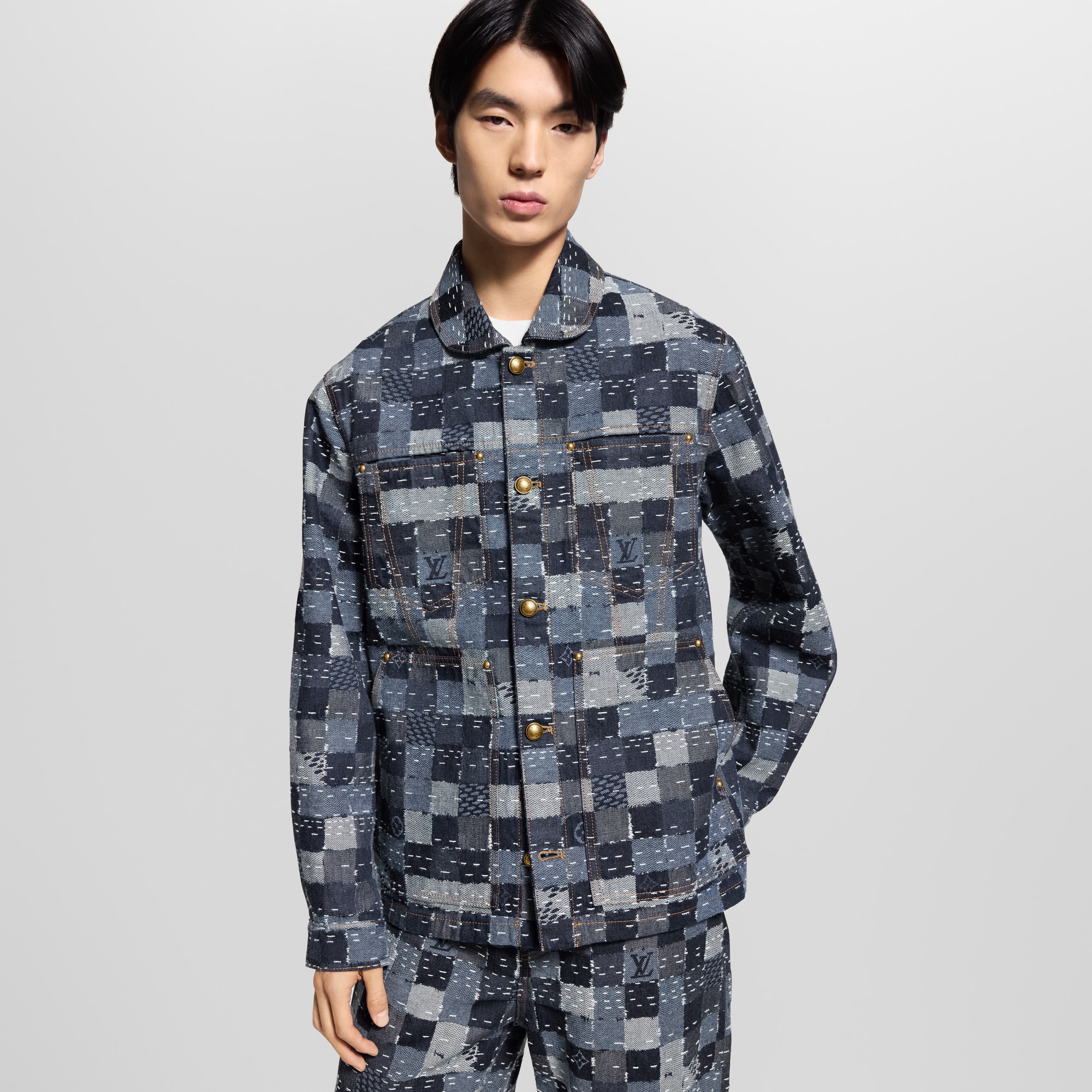  Prêt-à-Porter Manteaux et Blousons Blouson workwear Damier en denim | Louis Vuitton ® (Zoom produit)
