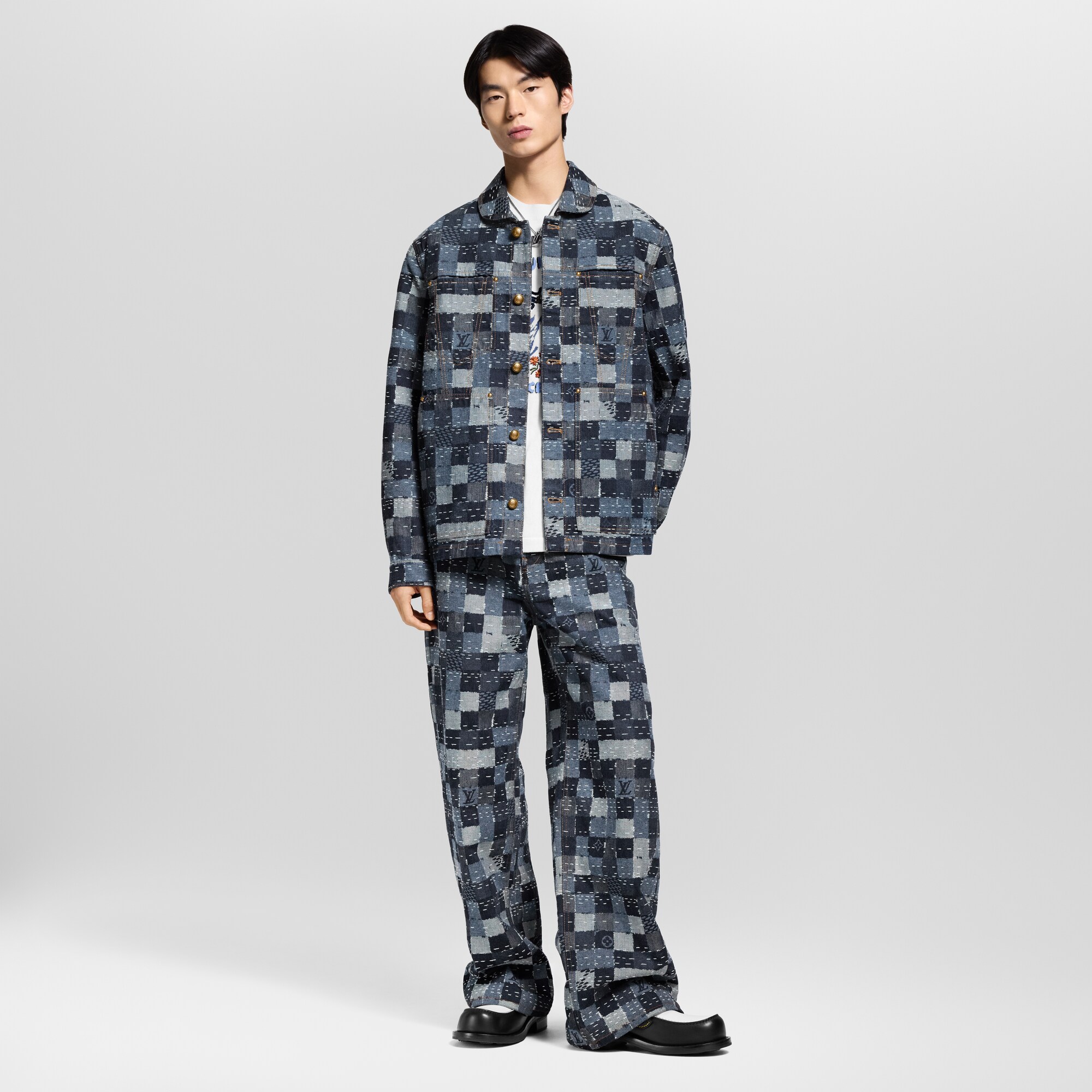  Prêt-à-Porter Manteaux et Blousons Blouson workwear Damier en denim | Louis Vuitton ® (Zoom produit)