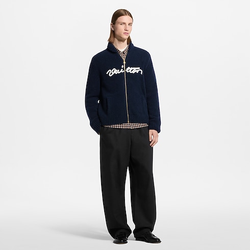 Prêt-à-Porter Manteaux et Blousons Blouson zippé à signature brodée | Louis Vuitton ® (Zoom produit)