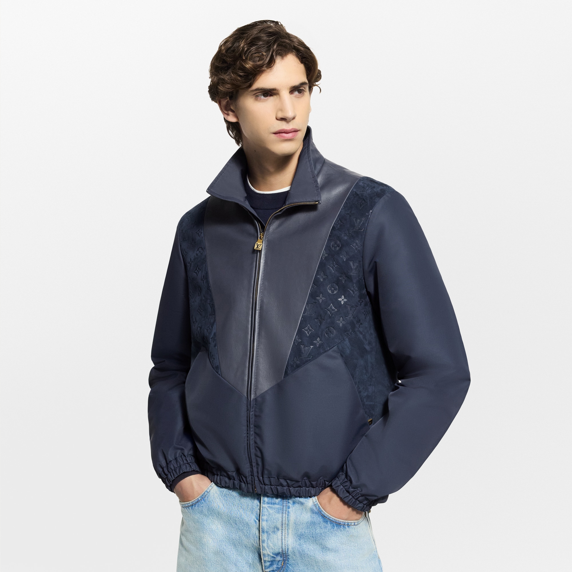  Prêt-à-Porter Manteaux et Blousons Blouson zippé en cuir et nylon | Louis Vuitton ® (Zoom produit)