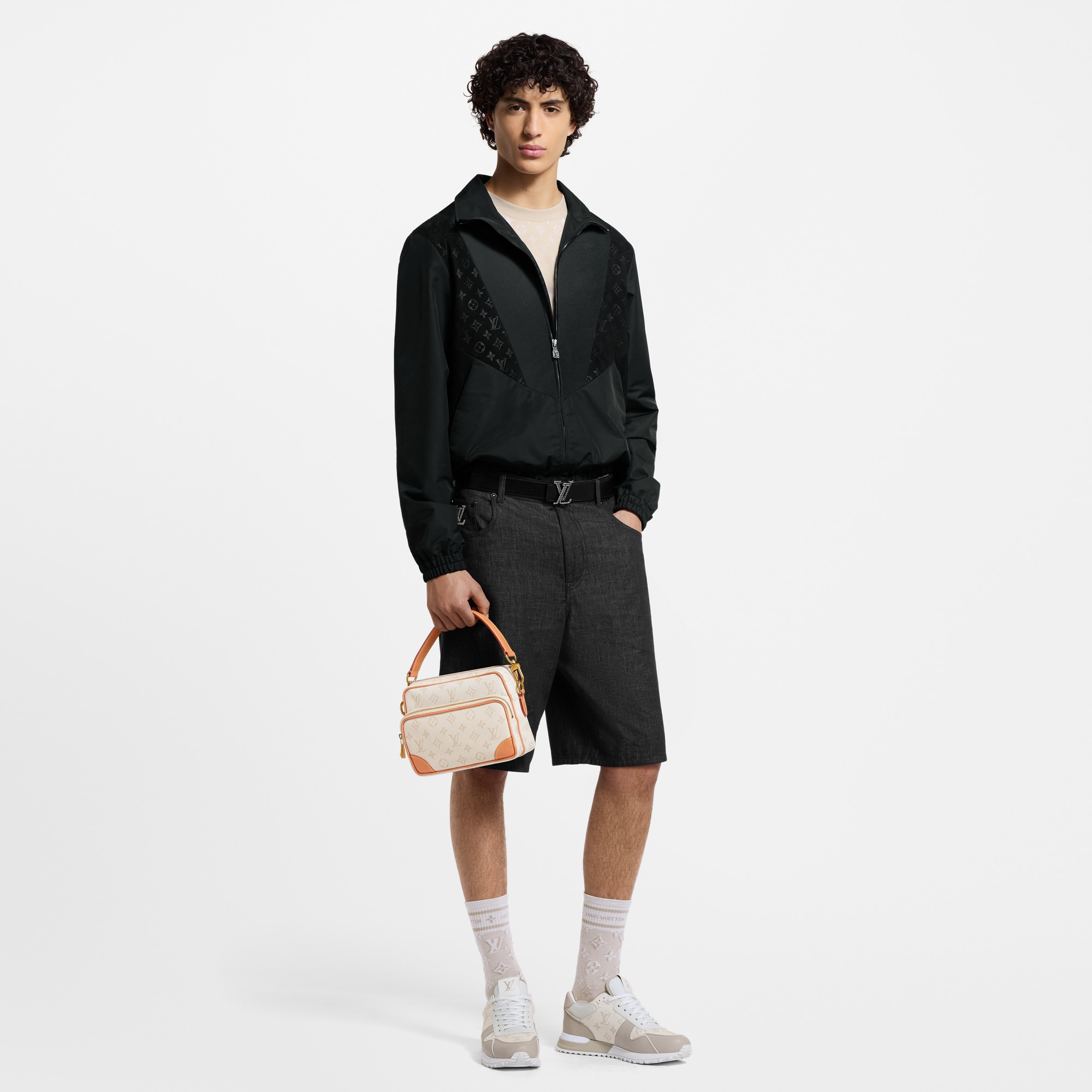  Prêt-à-Porter Manteaux et Blousons Blouson zippé en cuir et nylon | Louis Vuitton ® (Zoom produit)