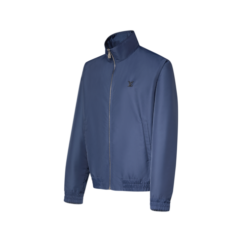 Blouson zippé Monogram réversible en nylon vue latérale