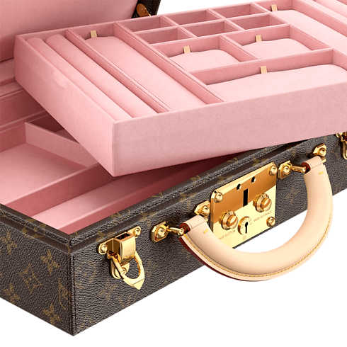 Toile Monogram Voyage Bagages Rigides Boîte Bijoux rose ballerine | Louis Vuitton ® (Zoom produit)
