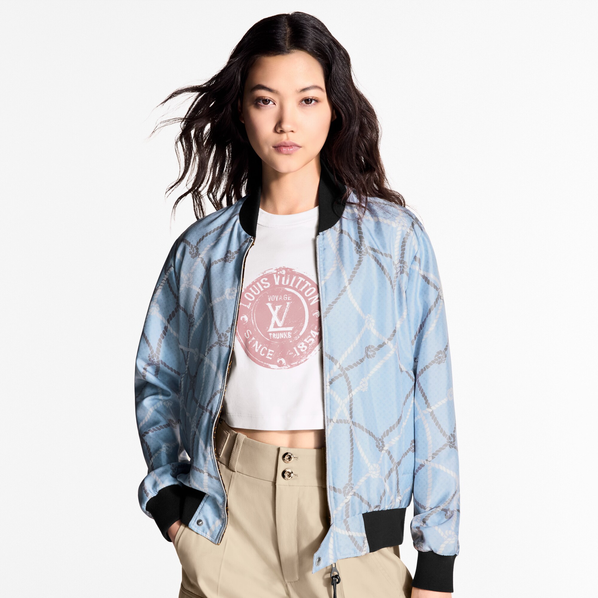  Prêt-à-Porter Manteaux et Vestes Bomber aviateur motif cordes réversible | Louis Vuitton ® (Zoom produit)