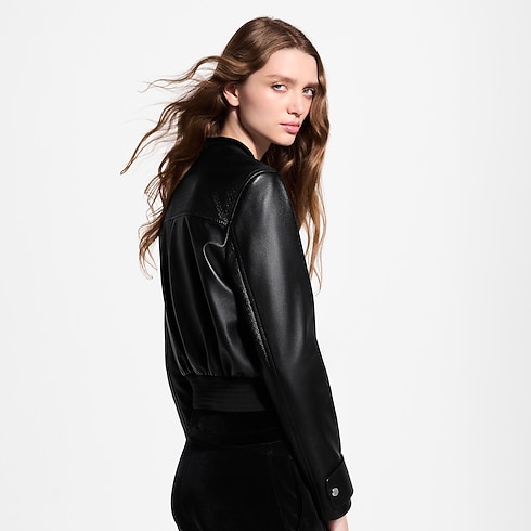 Prêt-à-Porter Manteaux et Vestes Bomber en cuir à détail Nanogram | Louis Vuitton ® (Zoom produit)