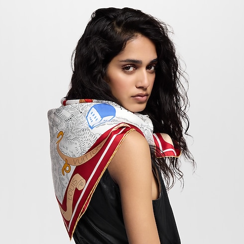 S00 Accessories Silk Squares and Bandeaus Bon Voyage Square 90 | Louis Vuitton ® (Product zoom)