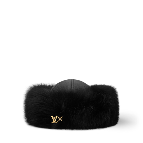 Bonnet en fourrure LV Bloom vue de face