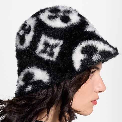 S00 Accessoires Chapeaux et Gants Bonnet LV Fluffy Monogram | Louis Vuitton ® (Zoom produit)