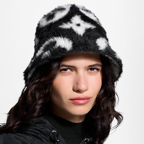 S00 Accessoires Chapeaux et Gants Bonnet LV Fluffy Monogram | Louis Vuitton ® (Zoom produit)