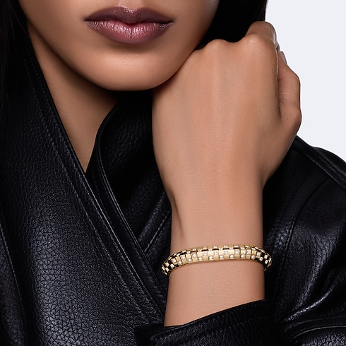 Catégories Bracelets Bracelet double rang Le Damier de Louis Vuitton, or jaune et diamants | Louis Vuitton ® (Zoom produit)