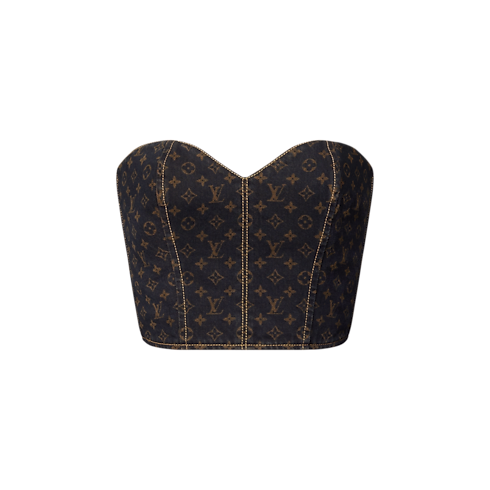 Prêt-à-Porter Hauts Bustier en denim Monogram | Louis Vuitton ® (Zoom produit)