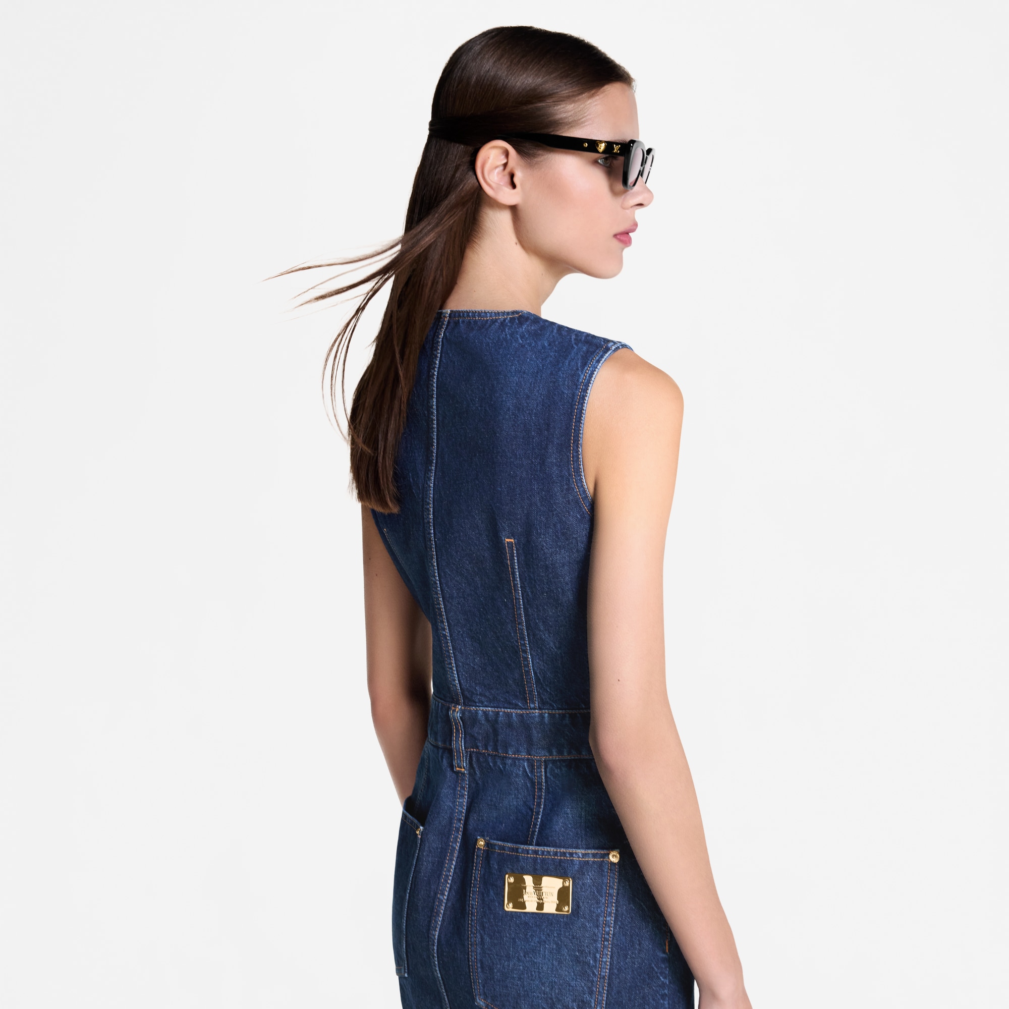  Ready-to-Wear Dresses Button Front Washed Denim Dress | Louis Vuitton ® (Product zoom)