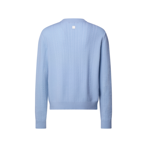 New In Men } Cable Knit Wool-Cashmere Crewneck | Louis Vuitton ® (Product zoom)