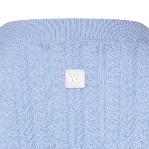 New In Men } Cable Knit Wool-Cashmere Crewneck | Louis Vuitton ® (Product zoom)