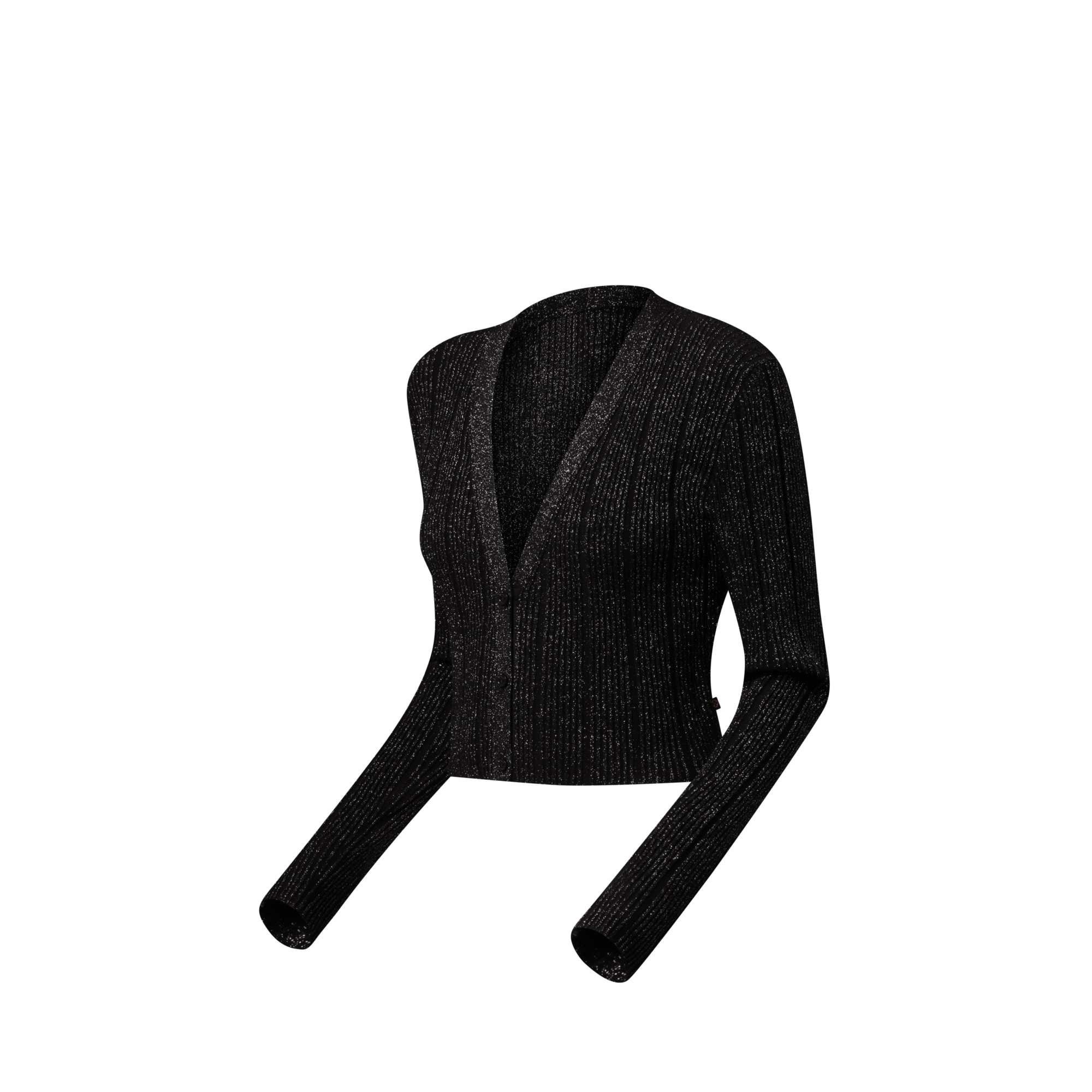  Prêt-à-Porter Maille Cardigan court en maille de lurex côtelée | Louis Vuitton ® (Zoom produit)