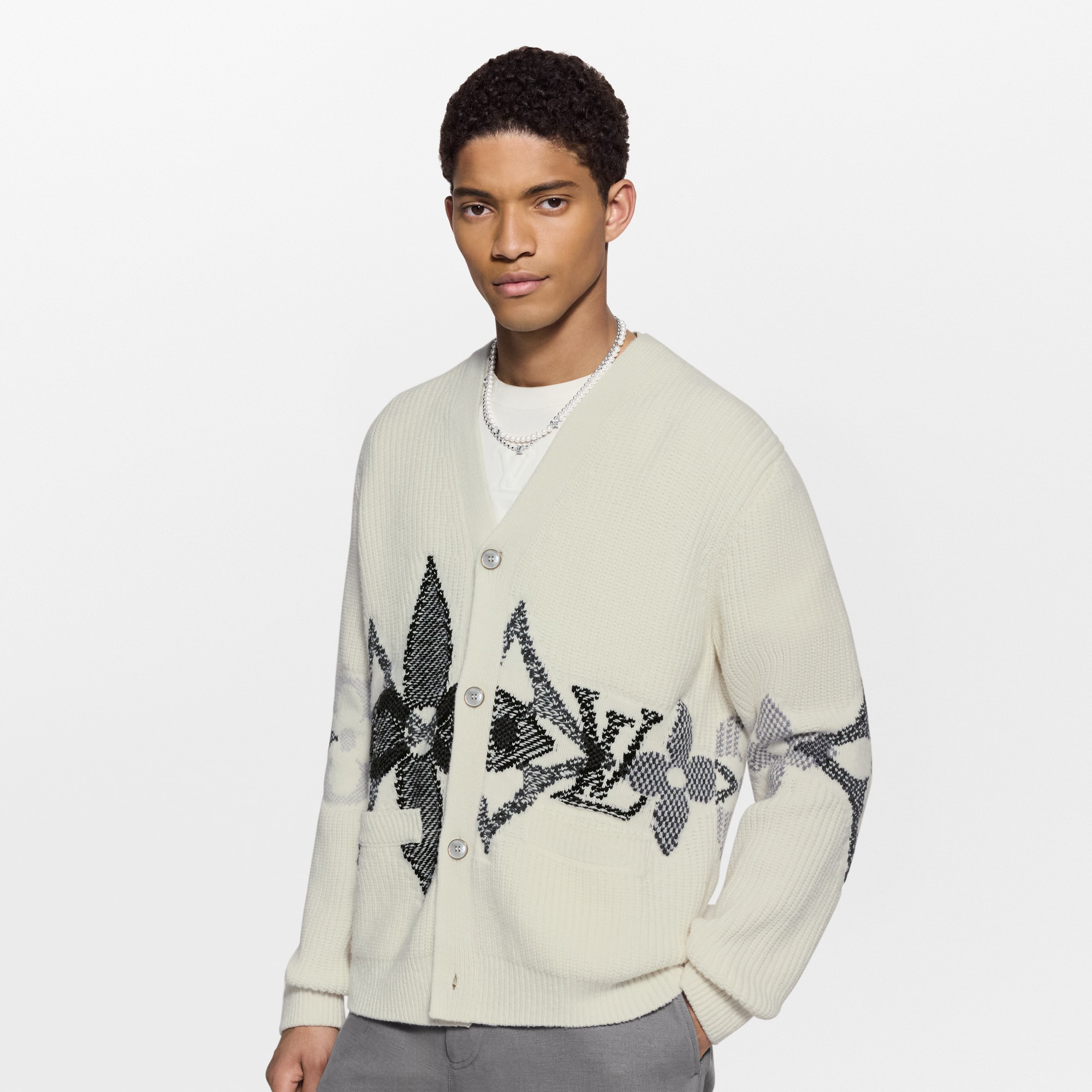  Homme LV Ski Cardigan en maille graphique | Louis Vuitton ® (Zoom produit)