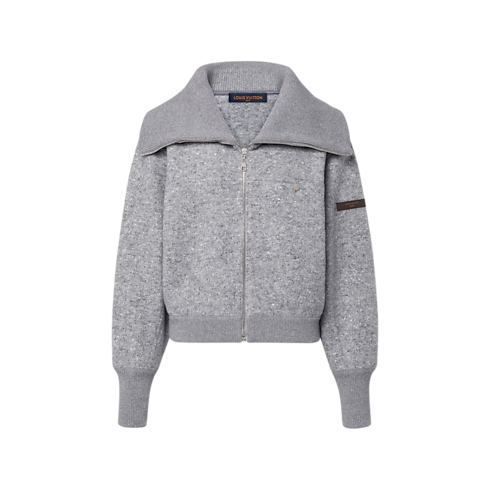 Ready-to-Wear T-shirts and Sweatshirts Cashmere Zip-Up Jacket | Louis Vuitton ® (Product zoom)