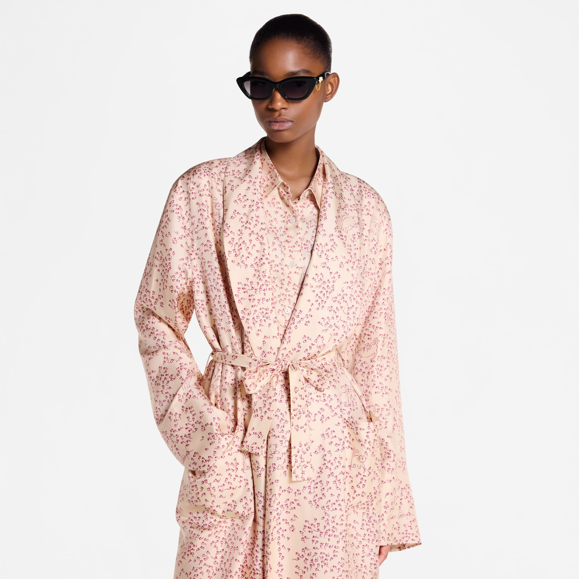  Ready-to-Wear Coats and Jackets Cat-and-Mouse Print Robe | Louis Vuitton ® (Product zoom)