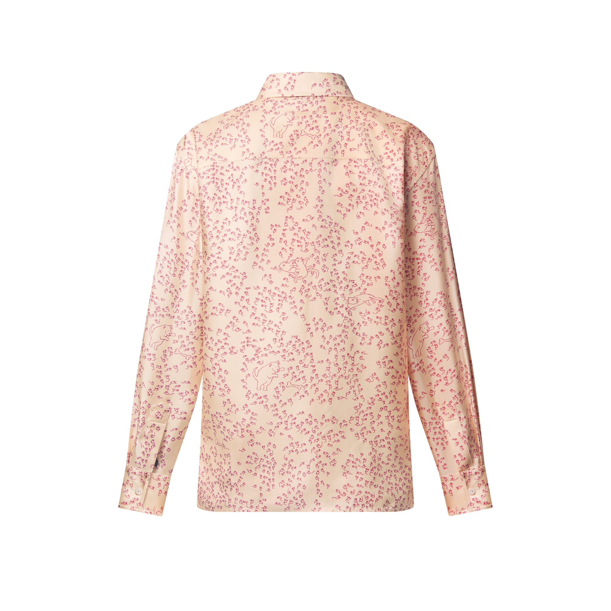  Ready-to-Wear Tops Cat-and-Mouse Print Silk Shirt | Louis Vuitton ® (Product zoom)