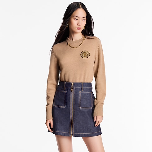 Ready-to-Wear Knitwear Chain Detail Patch Sweater | Louis Vuitton ® (Product zoom)