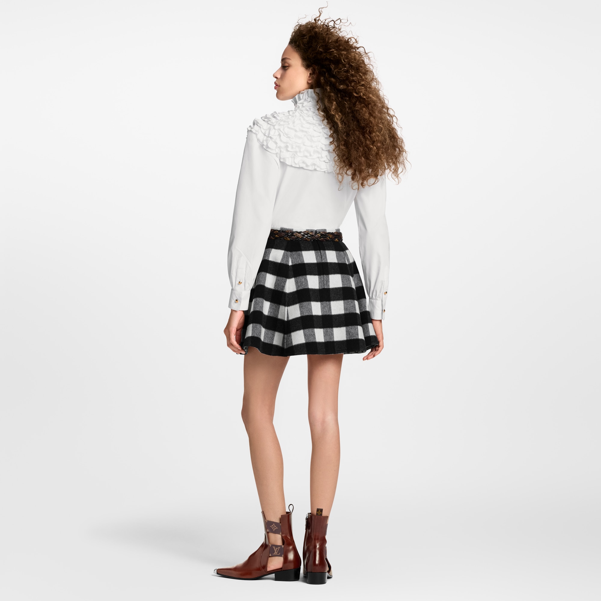  Ready-to-Wear Skirts and Shorts Check Flared Skirt | Louis Vuitton ® (Product zoom)