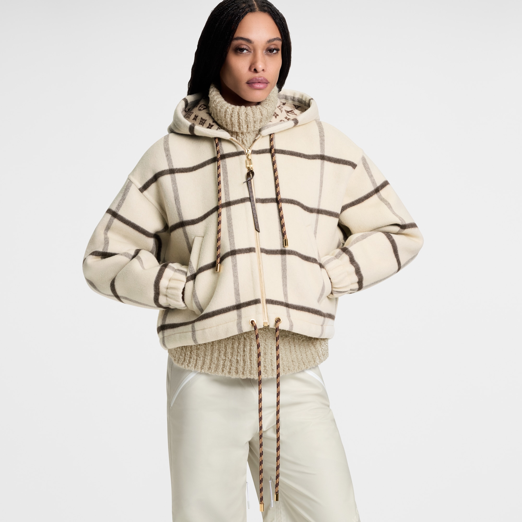  Ready-to-Wear Coats and Jackets Check Motif Hooded Jacket | Louis Vuitton ® (Product zoom)