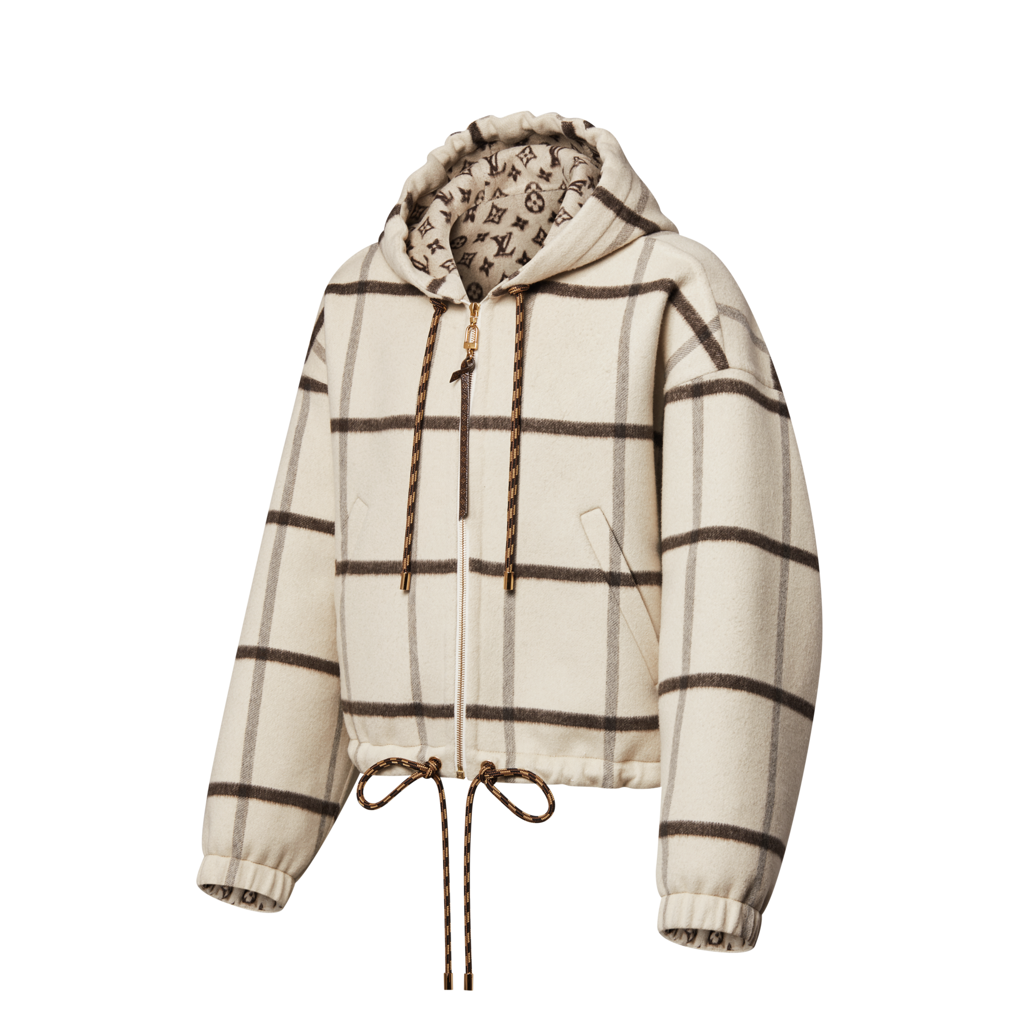  Ready-to-Wear Coats and Jackets Check Motif Hooded Jacket | Louis Vuitton ® (Product zoom)