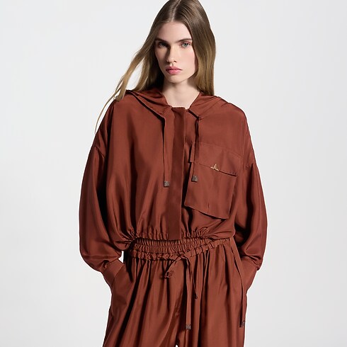 Prêt-à-Porter Hauts Chemise à capuche en soie lavée | Louis Vuitton ® (Zoom produit)