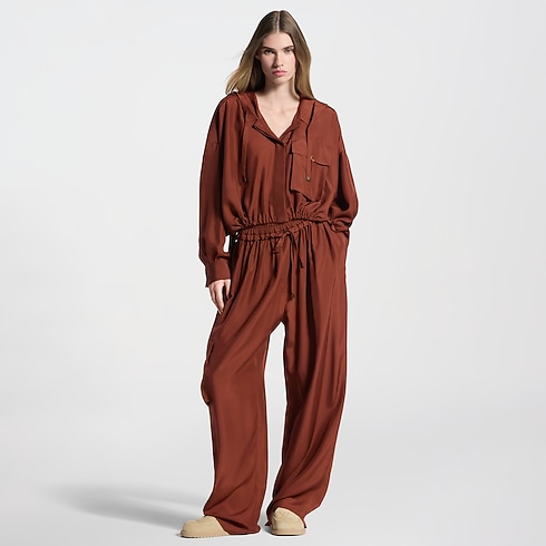 Prêt-à-Porter Hauts Chemise à capuche en soie lavée | Louis Vuitton ® (Zoom produit)