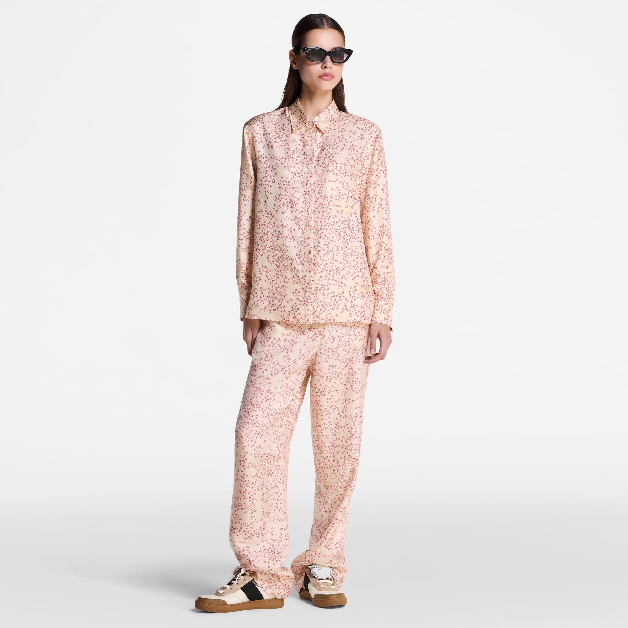  Prêt-à-Porter Hauts Chemise à imprimé chat et souris en soie | Louis Vuitton ® (Zoom produit)