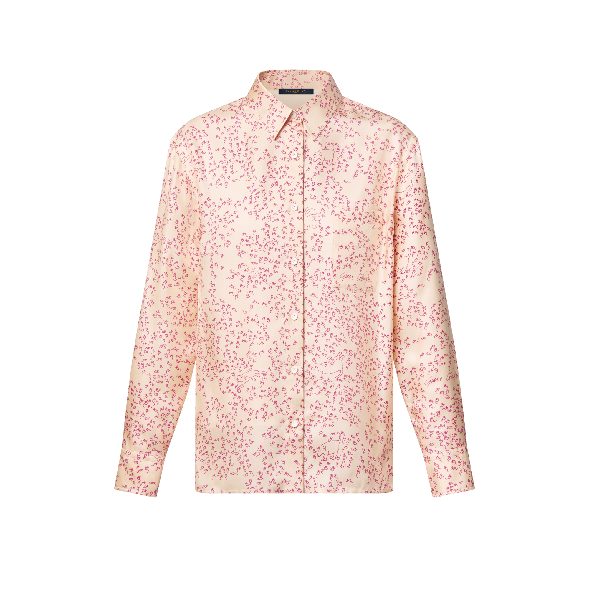  Prêt-à-Porter Hauts Chemise à imprimé chat et souris en soie | Louis Vuitton ® (Zoom produit)
