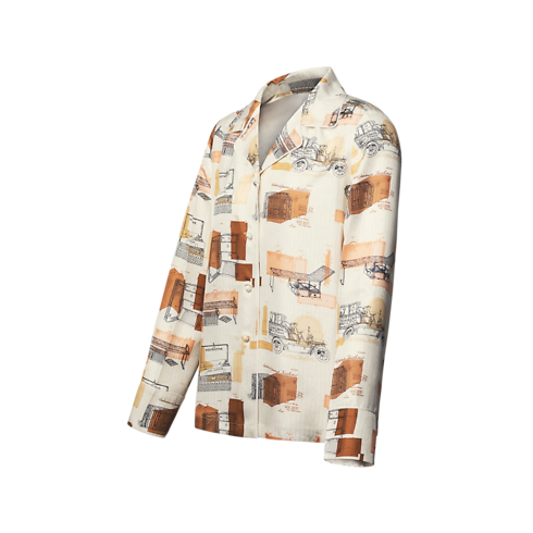 Prêt-à-Porter Tops et Chemises Chemise de pyjama à imprimé malle | Louis Vuitton ® (Zoom produit)
